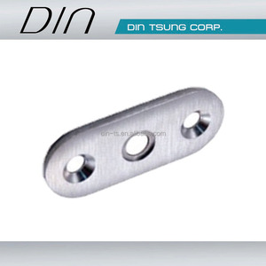 Modern Stainless Steel <b>Mounting</b> Plate Rust Resistant Oval Shape Three Holes for Balustrades Handrails - Product Image 3