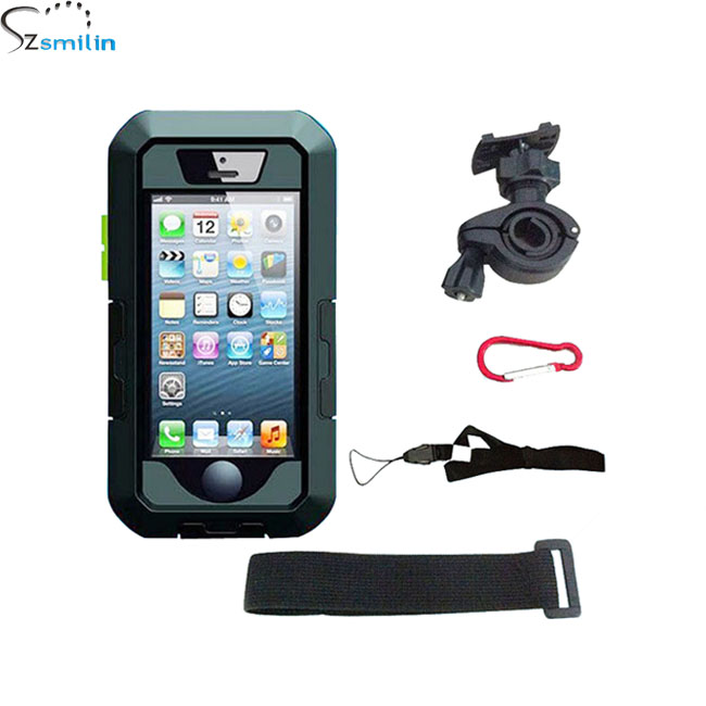 Nieuwe Populaire IPX8 Graden Waterproof Case Fiets Stuur Mount Houder Tas voor iPhone 4 5 6 6 plus Smartphone Duiken case