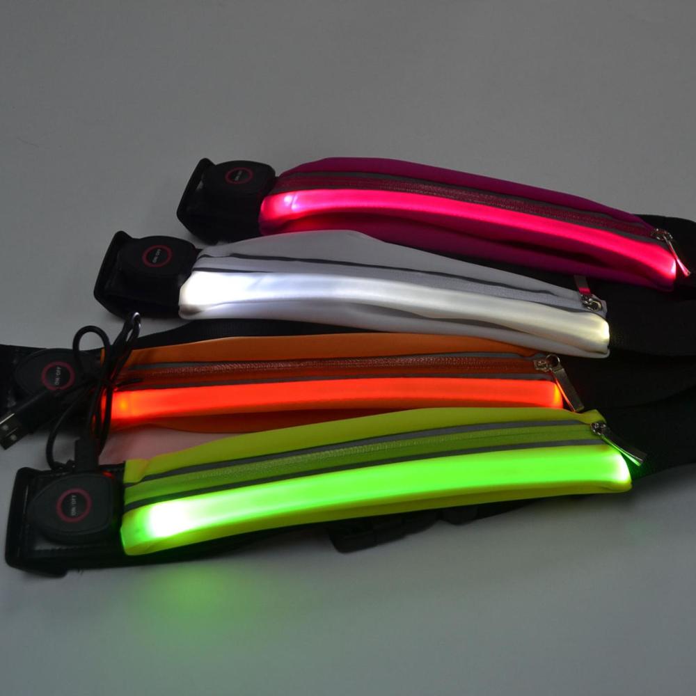 Пояс для бега Be Seen, забавная поясная сумка с USB-зарядкой и светодиодной подсветкой