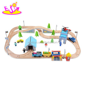 Neue heißesten 90 pcs kinder große holz zug eisenbahn spielzeug mit tisch W04C148 - Product Image 6