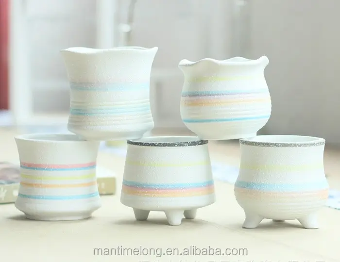 Arcobaleno di colori forma unica di ceramica vasi di piante di ceramica piante succulente artigianato fatti a mano per la casa natale decorazione di cerimonia nuziale