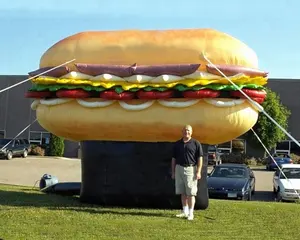 2018 Venta caliente inflable gigante hamburguesa/modelo/inflable hamburguesa/inflable comida para publicidad