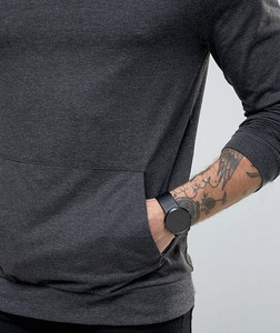 Maglietta a manica lunga <span class=keywords><strong>con</strong></span> <span class=keywords><strong>cappuccio</strong></span> in bianco maglietta tascabile di canguro per gli uomini - Product Image 3