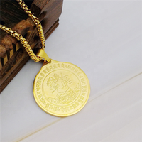 Pendentif amulette Bouddha quasi-Titus en acier inoxydable doré estampé, Yiwu Aceon