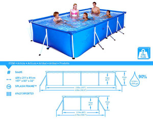 Bestway 56405 Acier Pro Cadre Rectangle Piscine Hors Sol 4.00 m X 2.11 m X 81 cm - Product Image 3