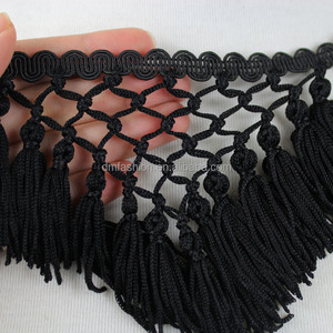 Alta calidad triángulo negro rayón borla trim venta - Product Image 2