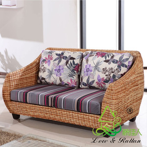 Ensemble de meubles de salon de haute qualité, moderne, pour balcon, véranda, en rotin naturel, canapé sectionnel à deux places - Product Image 3