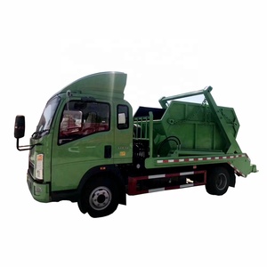 HOWO 4x2 small size 3M3 garbage bin Swing Arm Bin Lifter Garbage Truck