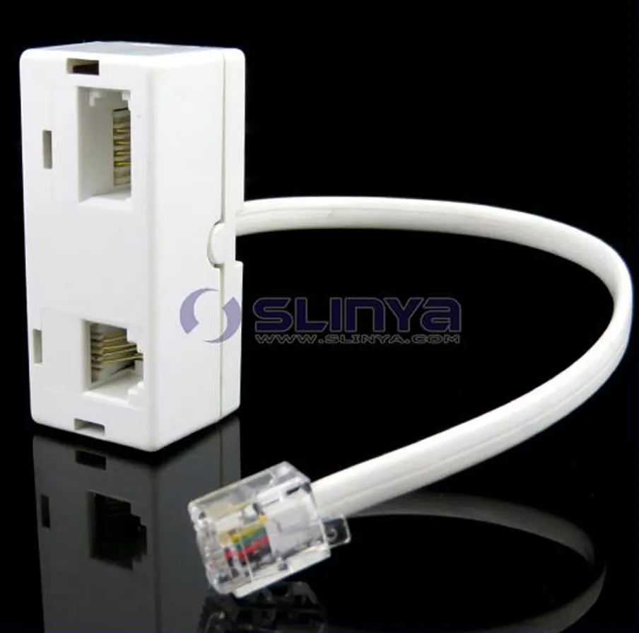 Wholesale Price Telephone RJ45 Plug to BT RJ11 M/F 6P4C Jack Cable Cord Splitter