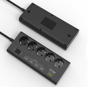 Châu Âu 5 Gang USB Power Strip Surge Protector Sạc Nhanh 3.0 Cổng USB EU Mở Rộng Ổ Cắm 5 Outlet 5 Usb EU Cắm Power Board - Product Image 1