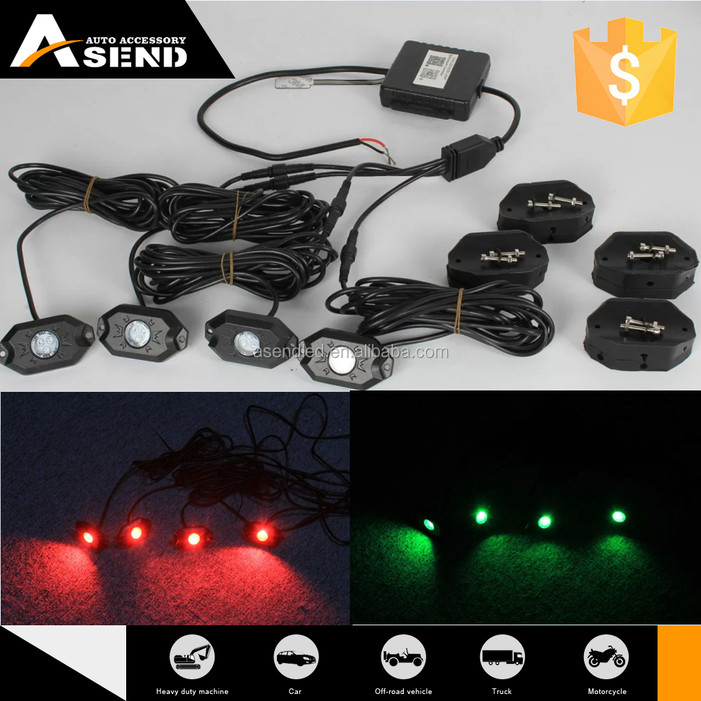 12 v Bluetooth APP de control RGB led luz roca bajo el coche para Jeep/campo a través/camión luz de trabajo
