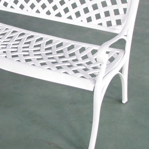 Fundido blanco de patio de aluminio banco de jardín - Product Image 3