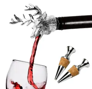2019 Aeratore Del vino Versatore Di Natale Testa di Cervo Decanter di Vino e Bottiglia di Vino Tappo fpr Bar