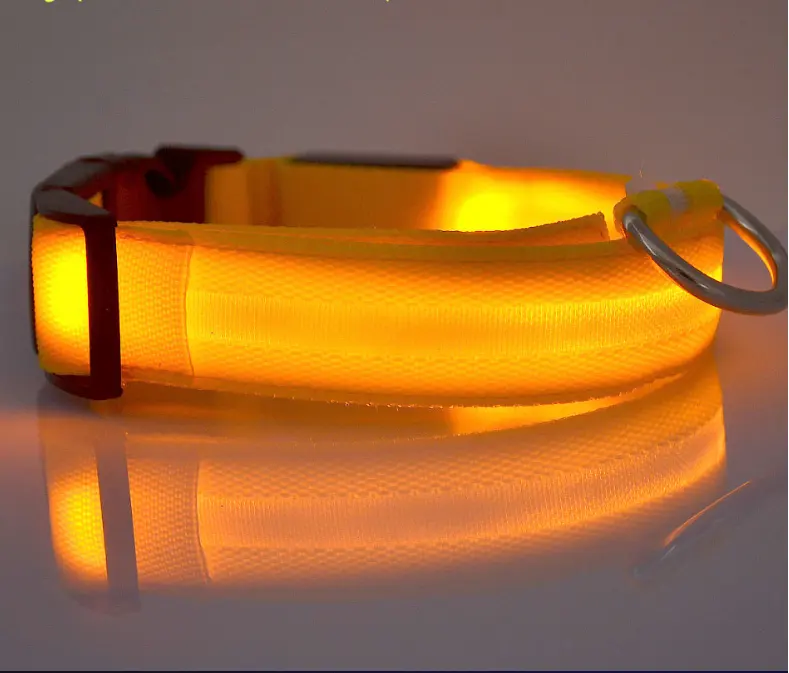 Ce&&iso ApprovedReflective safety glowing adjustable waterproof led flashing pet dog collar