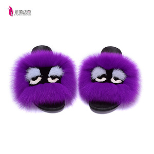 Populaire nouveau design femmes sandales mignon renard fourrure monstre pantoufles - Product Image 4