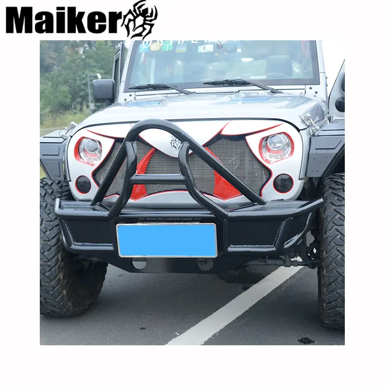 Offroad Front Bumper Đối Với Jeep Wrangler JK 07 + Thép Front Bull Bar 4X4 Phụ Kiện Maiker Nhà Sản Xuất