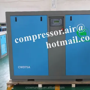 Good exporter of screw air compressors in Shanghai, China/55kw 75hp 45kw 60hp with BV certificate/ water cooling air cooling