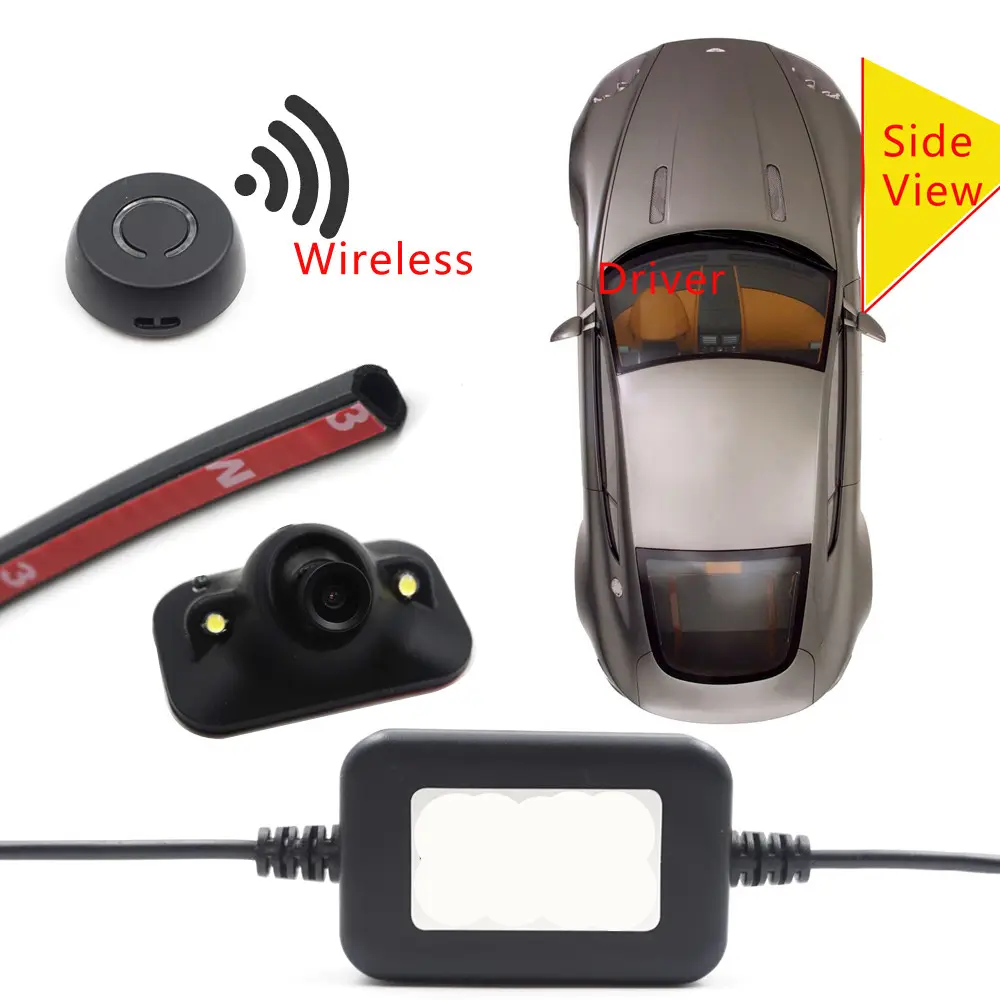 Control de botón inalámbrico para coche, sistema de detección de punto ciego, vista lateral, cámara, monitor de aparcamiento, DVD, visible