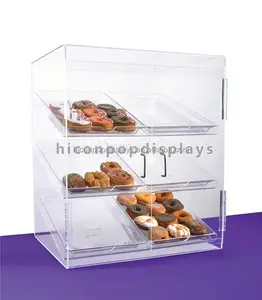 Hộp Trưng Bày Bánh Quy Và Sô Cô La 3 Lớp Bằng Nhựa Acrylic Thiết Kế Miễn Phí Cửa Hàng Thương Hiệu Thực Phẩm Hàng Đầu