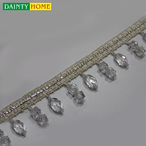 Chine Fringe <span class=keywords><strong>Rideau</strong></span> Conception <span class=keywords><strong>Carré</strong></span> Dentelle Perlée Fringe - Product Image 4