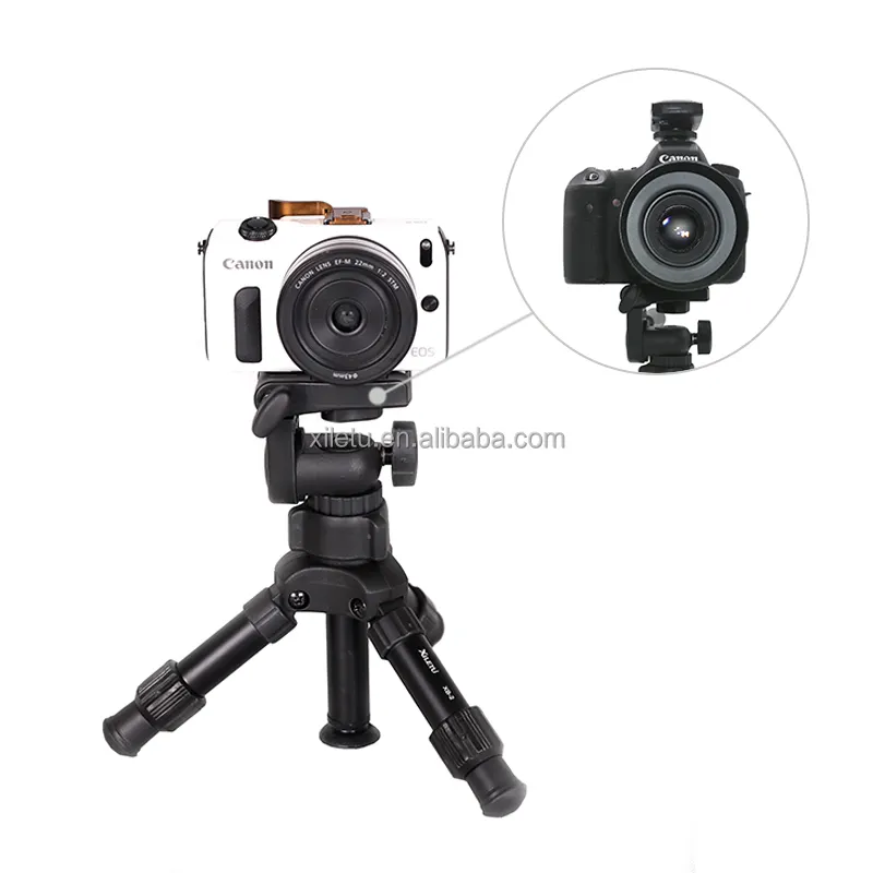 XILETU XB-2 360 derajat, Tripod perjalanan portabel Mini untuk kamera ponsel pintar