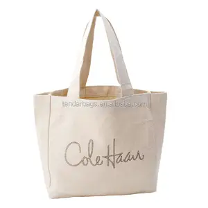 NATURAL Color Recycled Custom Cotton Canvas Shopping Hand Tote Bag Eco Friendly Reusable Grocery Super Strong Carrying