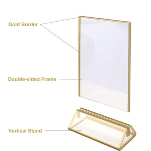 Nhà Máy Bán buôn tùy chỉnh thiết kế mới rõ ràng bảng Lều thẻ Acrylic vàng chủ đứng khung ảnh - Product Image 3