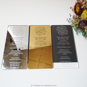 <strong>Cheap</strong> Small Size Laser Engraved Golden Mirror Acrylic <strong>Wedding</strong> <strong>Invitation</strong> Card Acrylic <strong>Wedding</strong> <strong>Invitation</strong> - Product Image 1