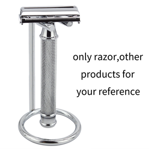 Bướm Cạo <span class=keywords><strong>Razor</strong></span> Thép Không Gỉ Kim Loại Xử Lý Hai Mặt An Toàn Dao Cạo Với Brush Cạo Kit Cạo Râu Người Đàn Ông Dao Cạo - Product Image 4