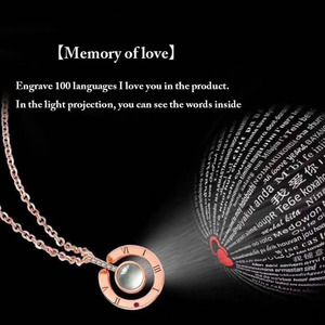 Migliori regali d'<span class=keywords><strong>amore</strong></span> rosa oro argento 100 lingue ti amo collana di dichiarazione <span class=keywords><strong>amore</strong></span> memoria ciondolo gioielli alla moda collana - Product Image 5