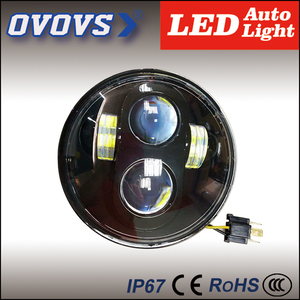 Ovovs land rover defender rond 5.75 polegada jeep moto pièces de rechange led halo phares avec angle yeux - Product Image 5