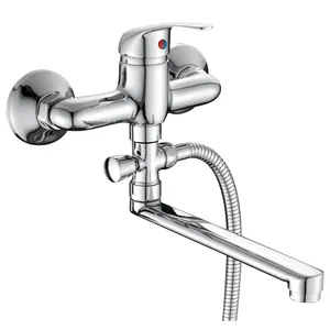 Economic Bathroom Single Handle Wall Zinc Alloy Mounted Shower Bath Faucet