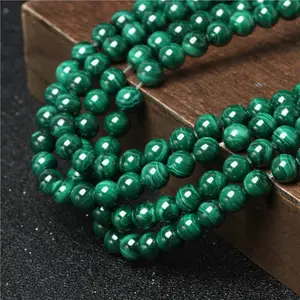 Perles en Malachite vertes naturelles AAA, 4 — 14mm, pierres amples pour la fabrication de bijoux, vente en gros, livraison gratuite