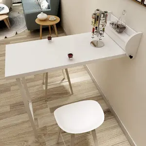 Muti-funtion Folding Down Wall Table Hanging Kitchen Dining Table Wall Mounted Lift Dining Table White