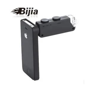 Bijia 60x-100x Mini Led Mobiele Telefoon Vergrootglas Microscoop Led Zoom Draagbare