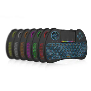 New H9 2.4G Mini Wireless Gaming Backlit Keyboard With RGB iridescence Backlight Touchpad Air Mouse for PC TV