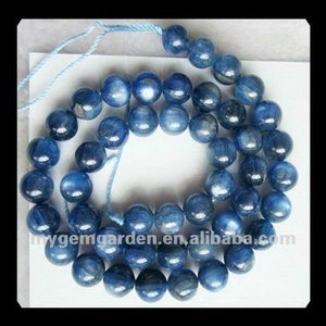 Piedra preciosa fábrica 9mm azul <span class=keywords><strong>cianita</strong></span> collar del grano de la piedra preciosa piedra suelta perla - Product Image 1