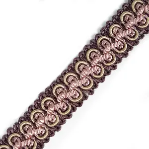 World trims wholesale woven border lace braid gimp trim for dress edge