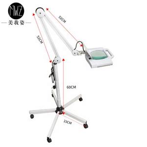 चेहरे आवर्धक दीपक 5 diopter रोलिंग मंजिल स्टैंड के साथ समायोज्य शीशा प्रकाश - Product Image 2