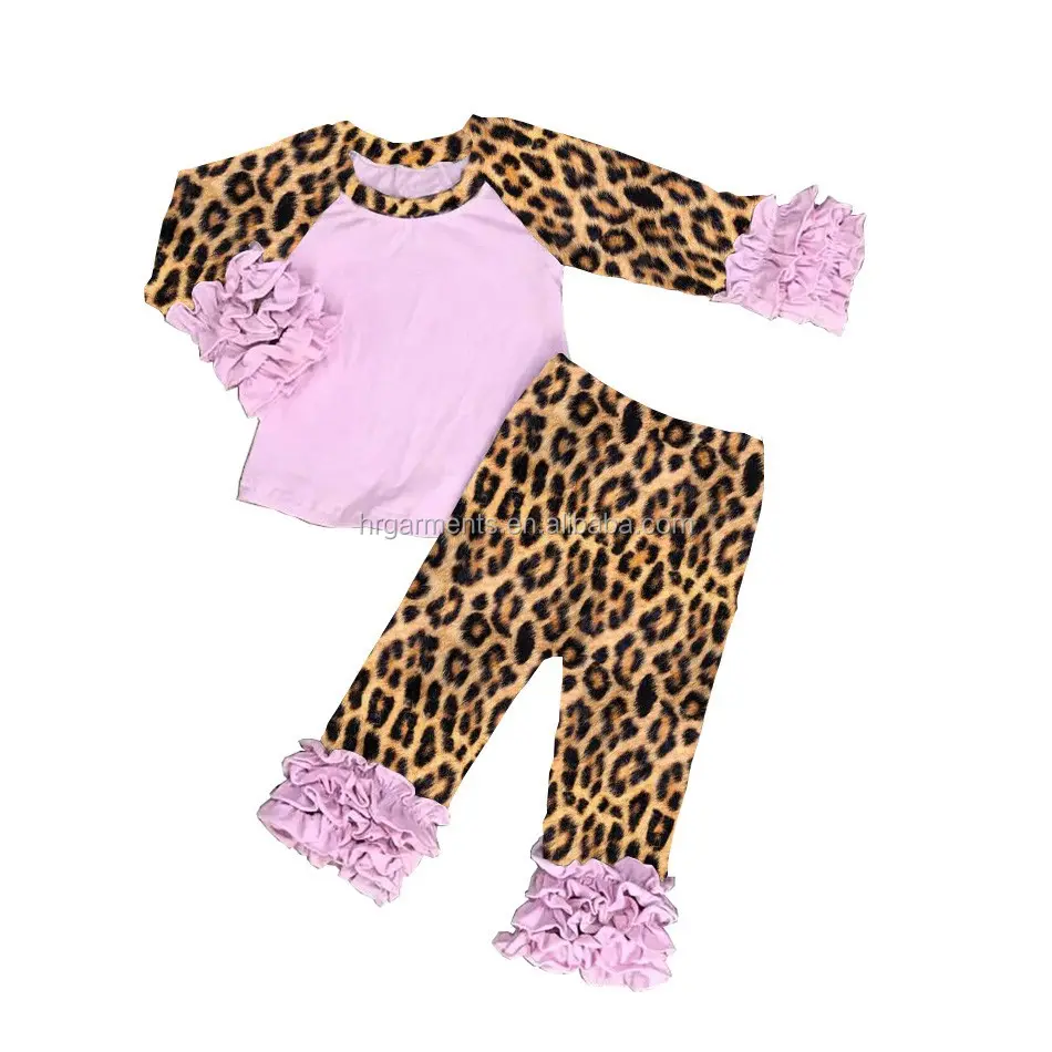 Children Winter Clothing Sets Baby Girls Leopard Cheetah Printed Outfits