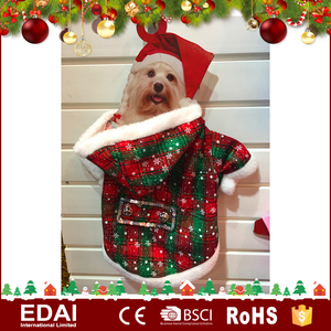 Nueva llegada caliente tela cruzada abrigo a cuadros rojo ropa para perros de Navidad - Product Image 4