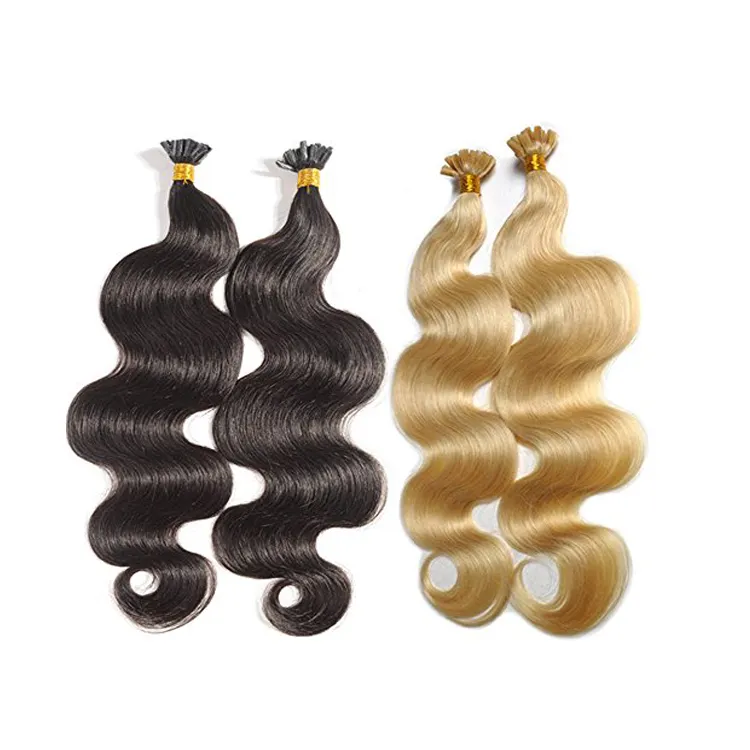 24"1g/s Human Hair 100s Body Wavy Indian Human Hair Nail U Tip Hair Extensions