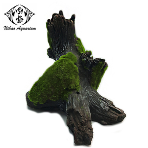 Aquarium Decoratie Kunstmatige Boomstronken Hars Drijfhout Wortel Met Mos Voor Fish Tank Decor - Product Image 3