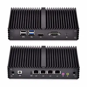 Qotom 4 Lan Mini PC Q350G4Y-S06 dengan Core I5 Prosesor dan 4 Gigabit NIC, Dukungan AES-NI, Serial, tanpa Kipas Mini PC