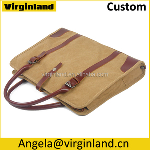 8571 tipo de negocio verde de encargo de cuero / lona lleva el hombre del bolso / bolsas <span class=keywords><strong>para</strong></span> portátiles <span class=keywords><strong>para</strong></span> exterior - Product Image 5