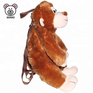 Zaino per Bambini a Forma di Scimmia in Morbido Peluche, Regalo Promozionale Personalizzato, Zaino Scolastico 3D a Forma di Animale Selvatico - Product Image 2