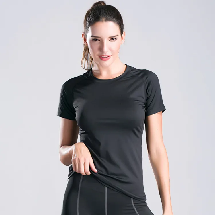 Grado superiore Delle Donne Asciutte Rapide Per Il Fitness Palestra di Sport di Usura di Yoga In Esecuzione T-Shirt