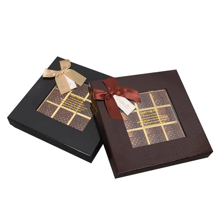 China manufacturer empty chocolate truffle boxes luxury clear transparent lid boxes chocolate