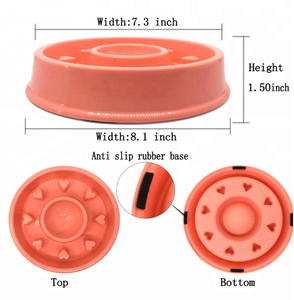 Mangeoire lente bol de nourriture pour chien sac OPP bol de nourriture pour animaux de compagnie pas de déversement support de nourriture pour chien plastique non toxique Anti-étouffement acier inoxydable arrondi - Product Image 5