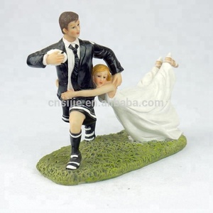 Polyresin <span class=keywords><strong>Personnalisé</strong></span> Gâteau De Mariage Toppers Mariée et Marié Figurines - Product Image 3